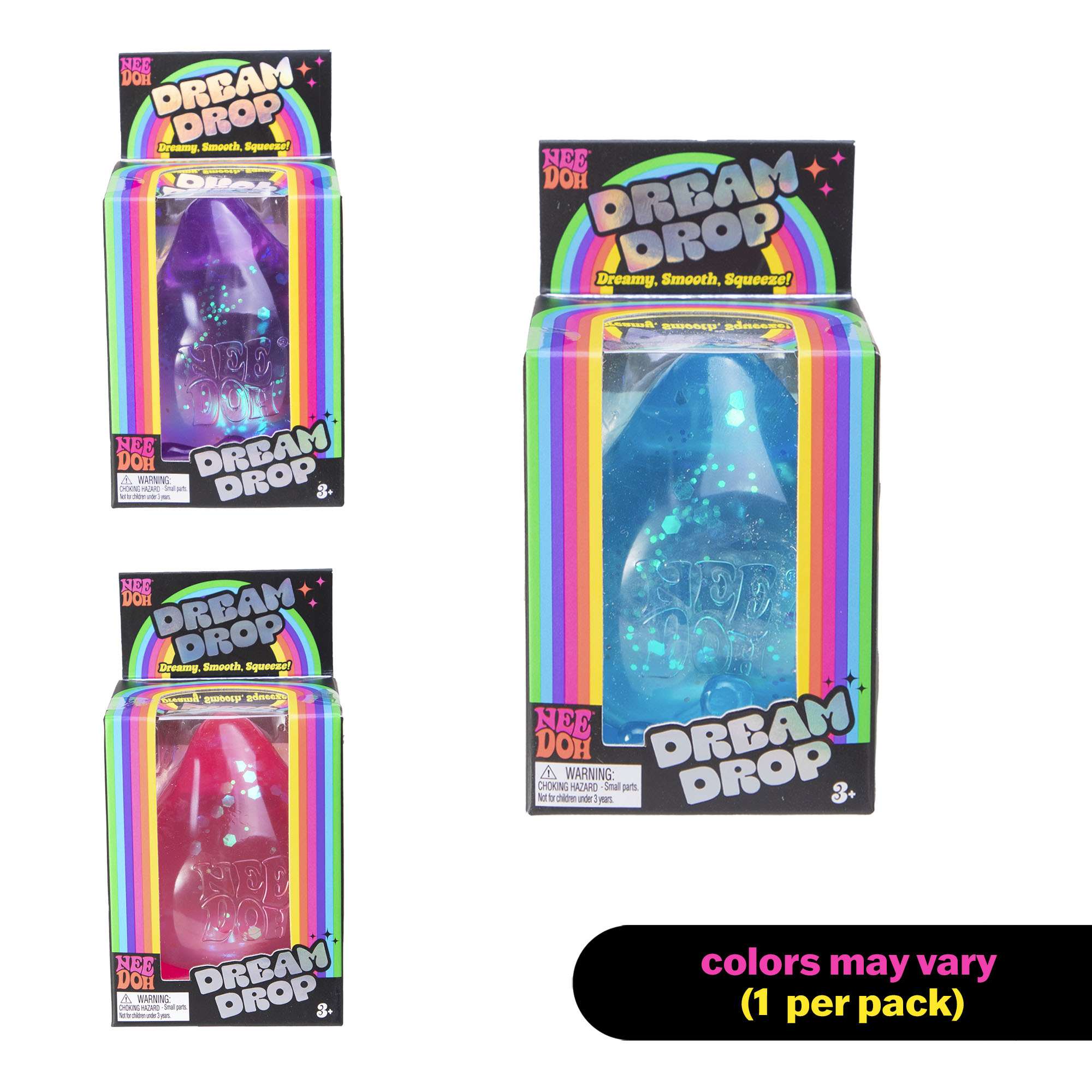 NeeDoh Dream Drop – Glitter Raindrop Fidget Toy (Colour Chosen at Random)