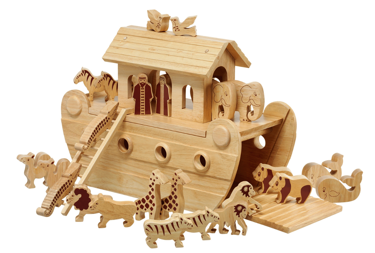 Buy Lanka Kade Deluxe Noah’s Ark - Natural Wooden Characters | for kids by Learning Bugs UK