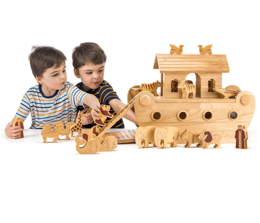 Buy Lanka Kade Deluxe Noah’s Ark - Natural Wooden Characters | for kids by Learning Bugs UK
