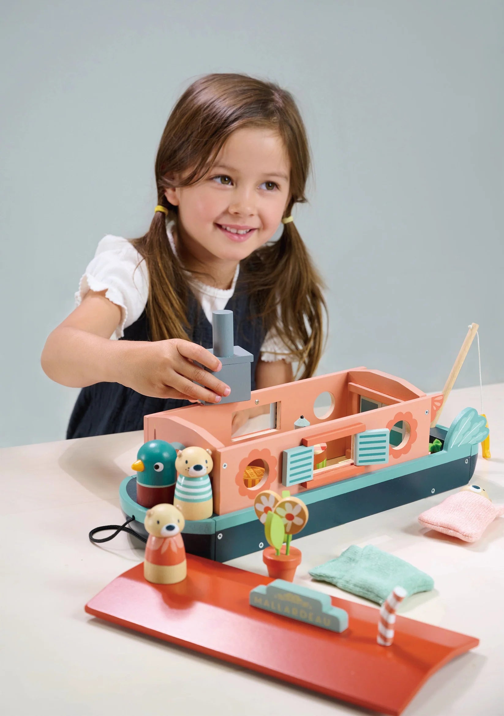 Buy Tender Leaf Toys Little Otter Canal Boat | for kids by Learning Bugs UK