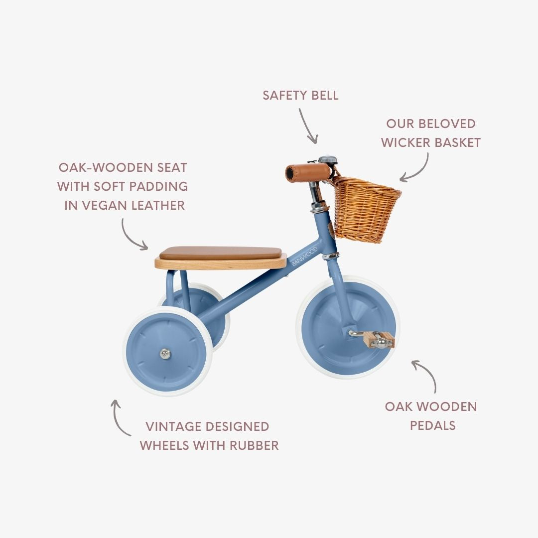 Banwood Trike – Classic Toddler Tricycle (Blue)