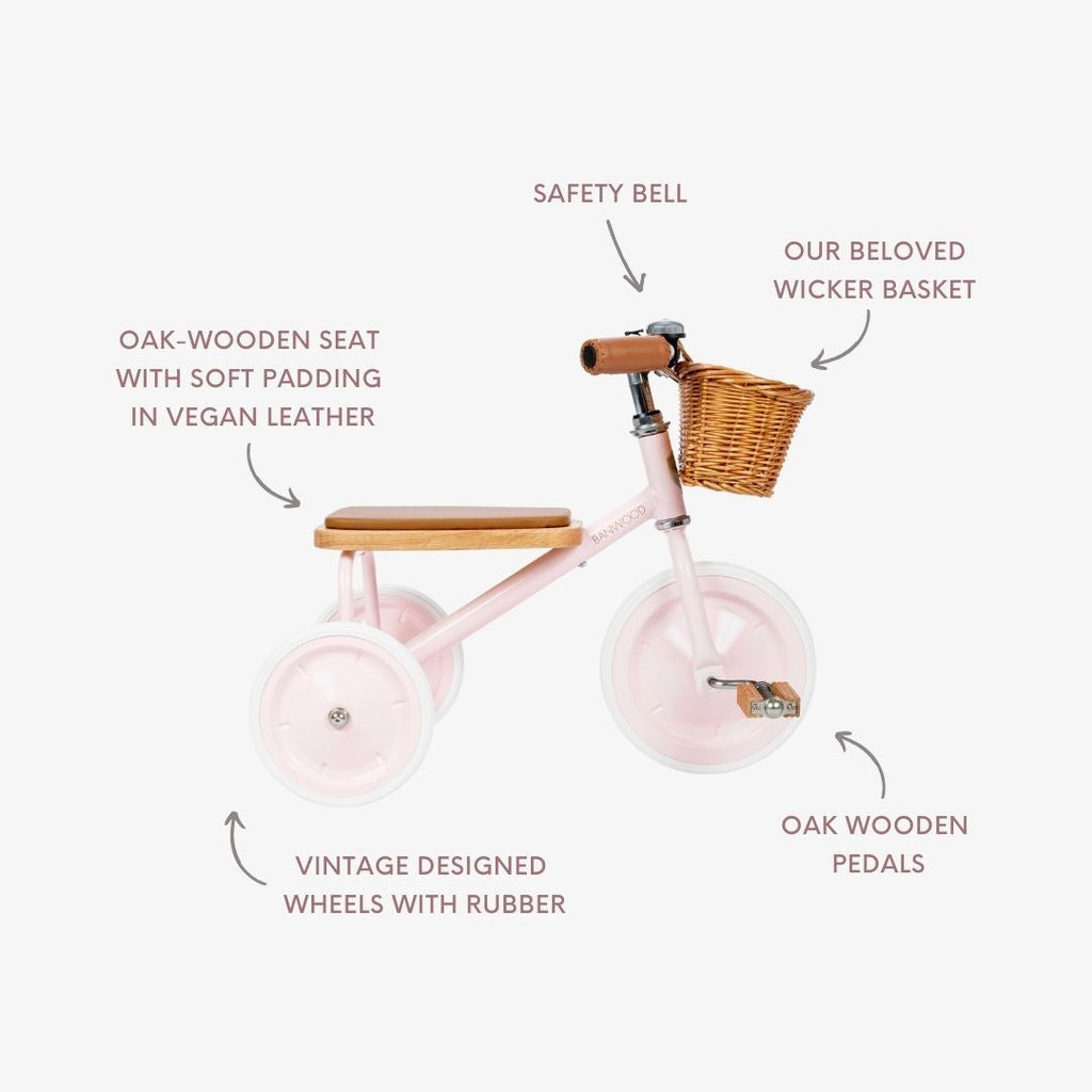 Banwood Trike – Classic Toddler Tricycle (Pink)