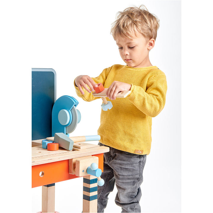 Tender Leaf Tool Bench - Wooden Children's Workshop Playset by Tenderleaf Toys - Learning Bugs UK