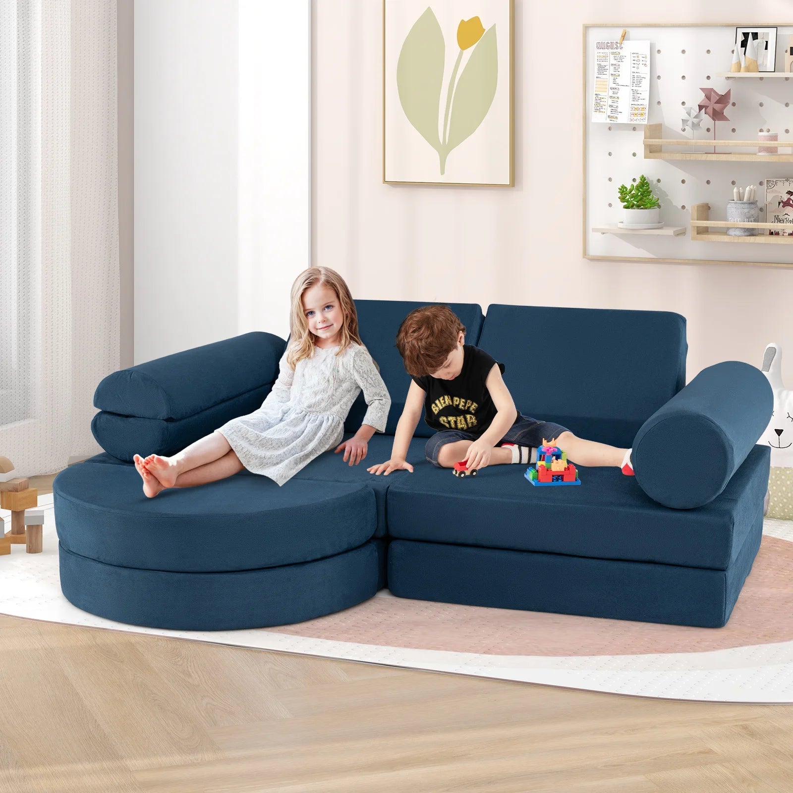 Buy 13 - Piece Convertible Modular Kids Play Couch | for kids by Learning Bugs UK