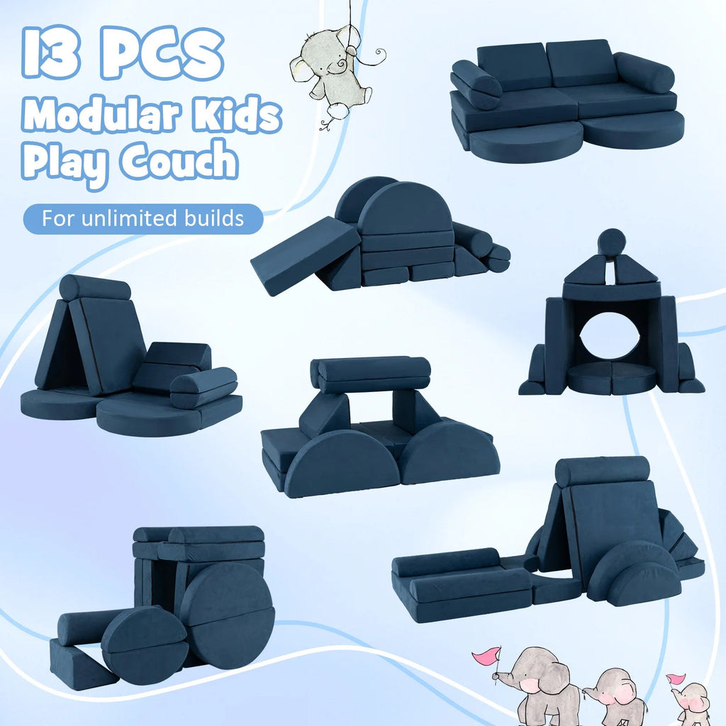 Buy 13 - Piece Convertible Modular Kids Play Couch | for kids by Learning Bugs UK