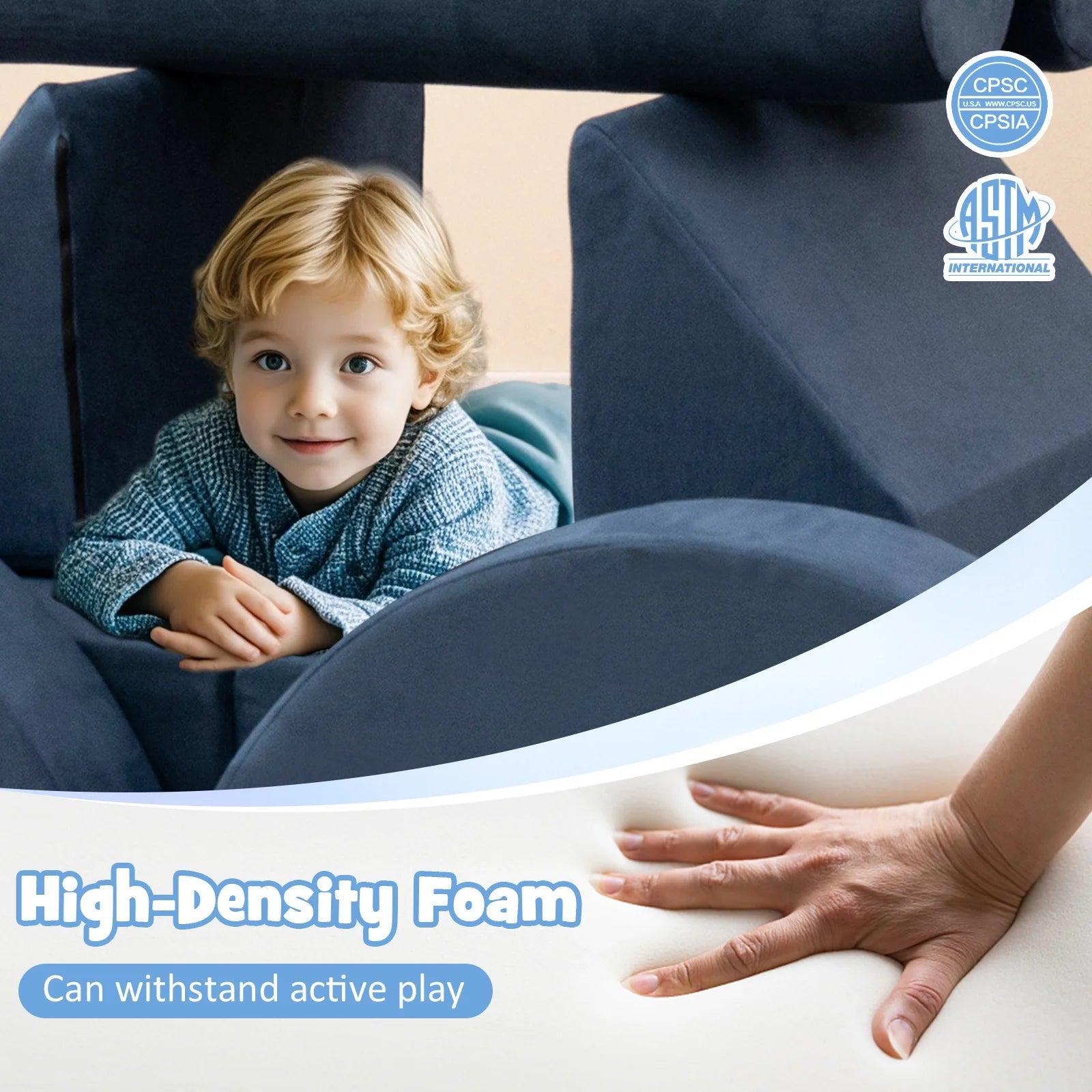 Buy 13 - Piece Convertible Modular Kids Play Couch | for kids by Learning Bugs UK