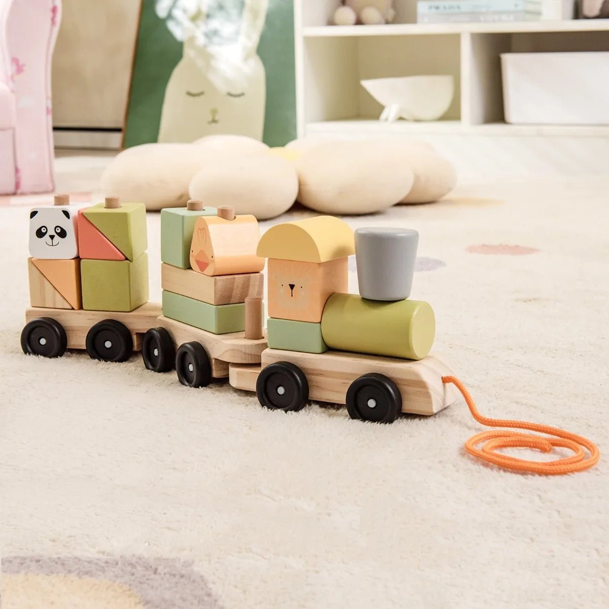 Buy 3 - Section Toy Train with Stackable Building Blocks | for kids by Learning Bugs UK