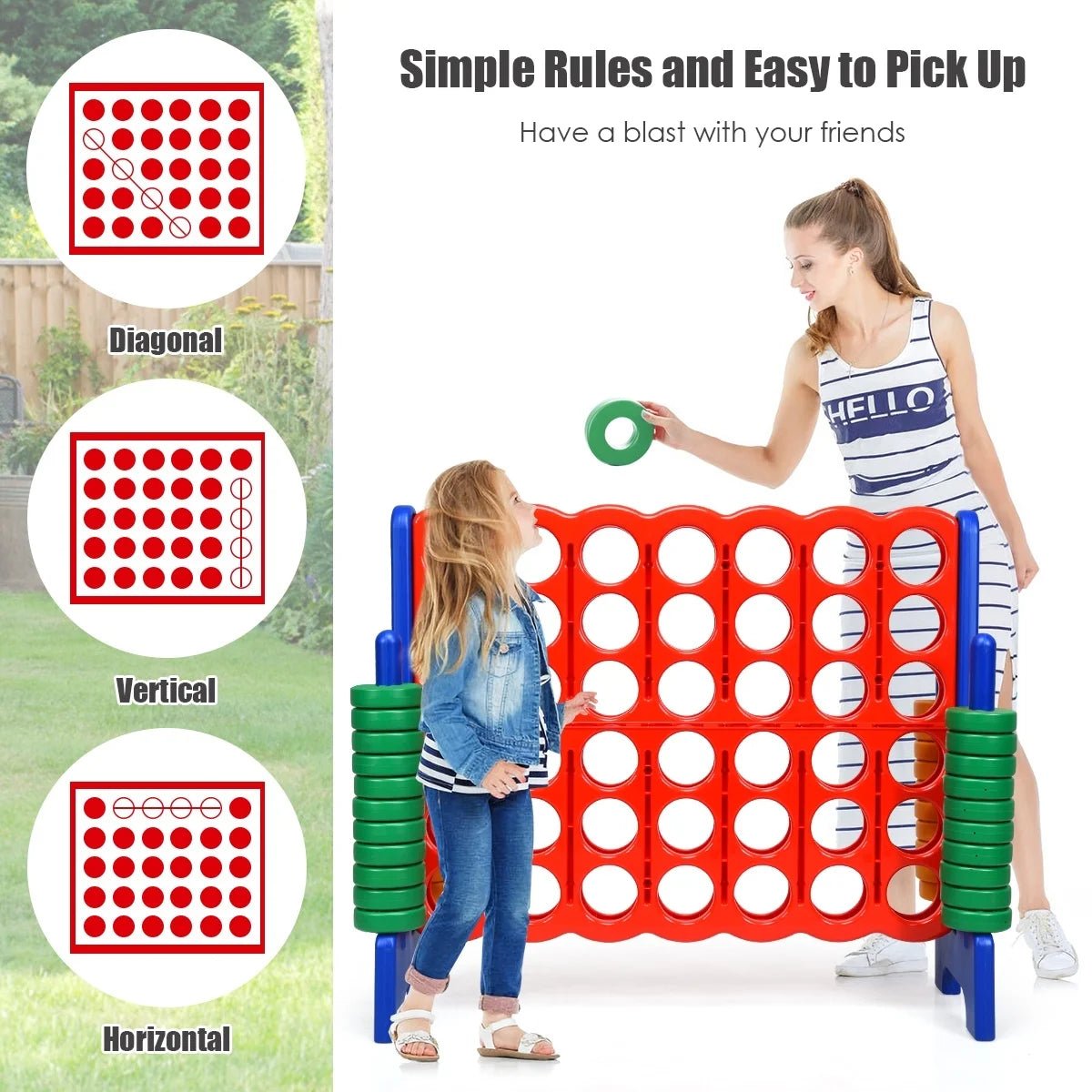 Buy Jumbo 4 - to - Score Giant Game Set with Quick - Release Lever - Blue | for kids by Learning Bugs UK