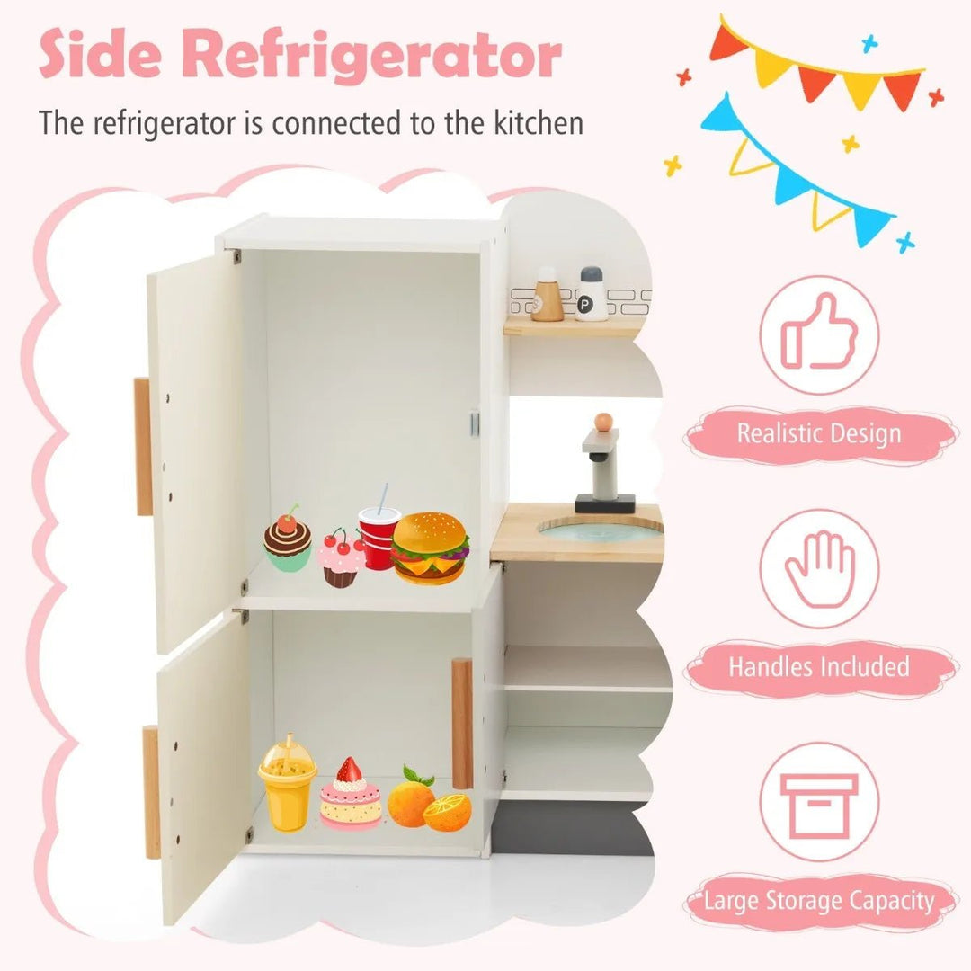 Buy Wooden Pretend Kids Play Kitchen Set with Realistic Range Hood | for kids by Learning Bugs UK