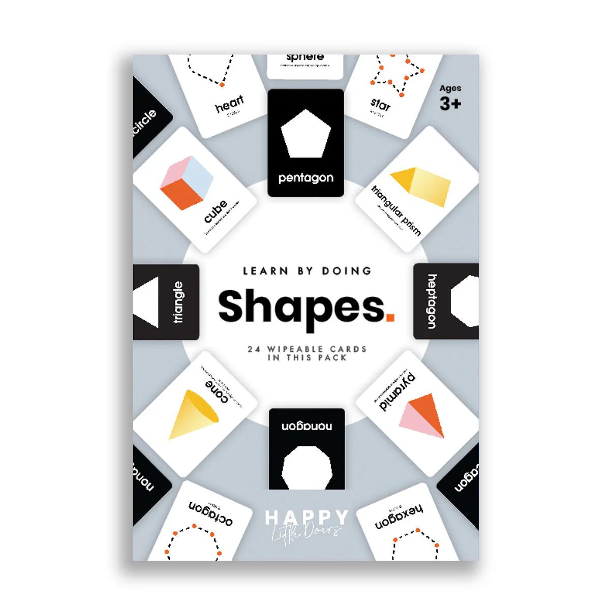 Buy Happy Little Doers Learn Shapes Flashcards | for kids by Learning Bugs UK