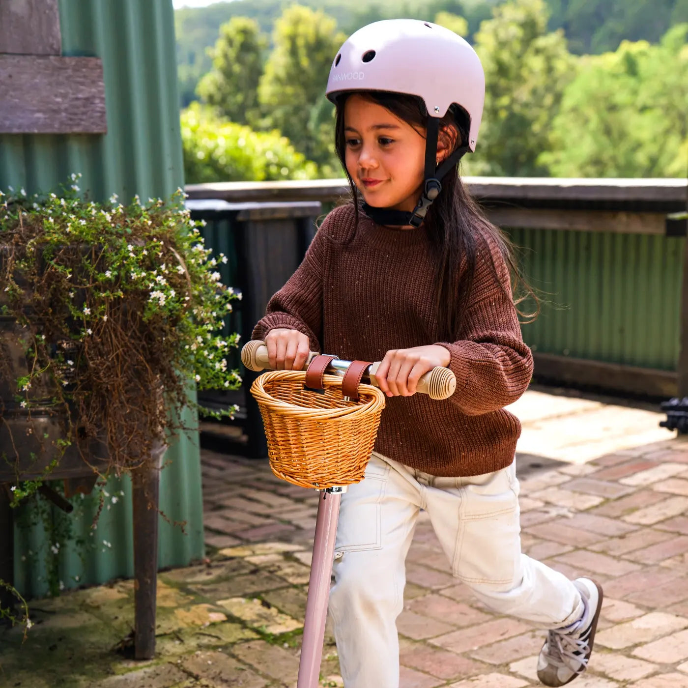 Banwood Classic – Kids Bike & Scooter Helmet (Matte Dusty Pink)