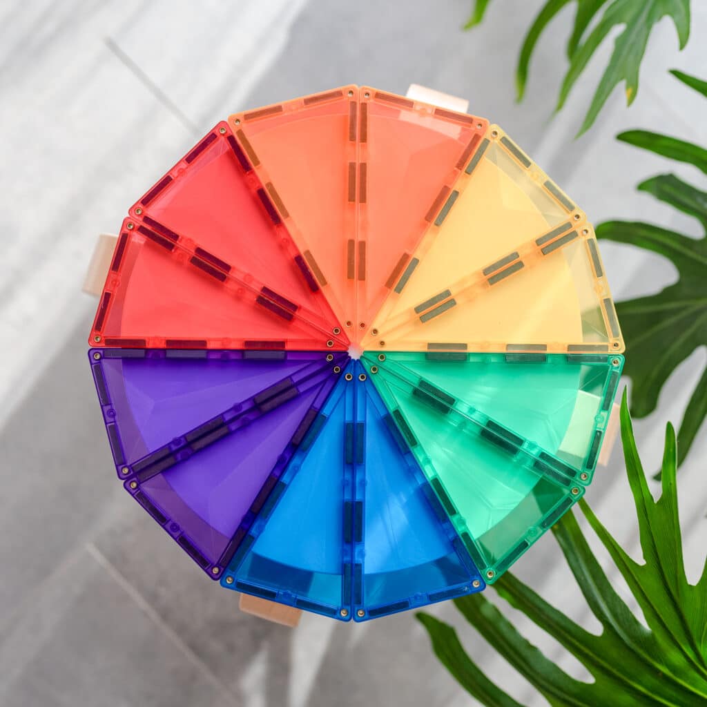 Connetix Tiles - 30 Piece Rainbow Geometry Pack by Connetix - Learning Bugs UK