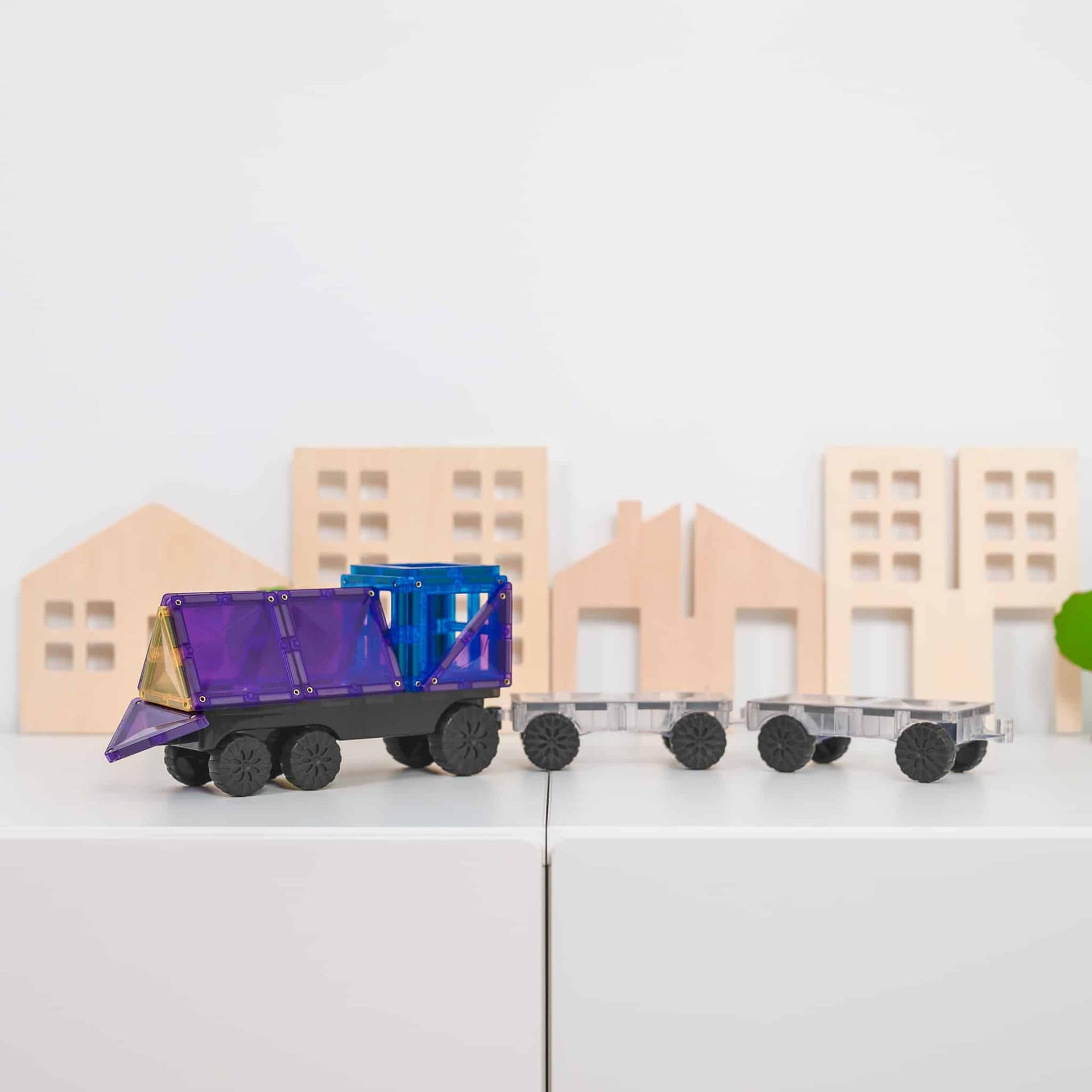 Connetix Rainbow Transport Pack (50 pc) - Magnetic Vehicle Building Set by Connetix - Learning Bugs UK