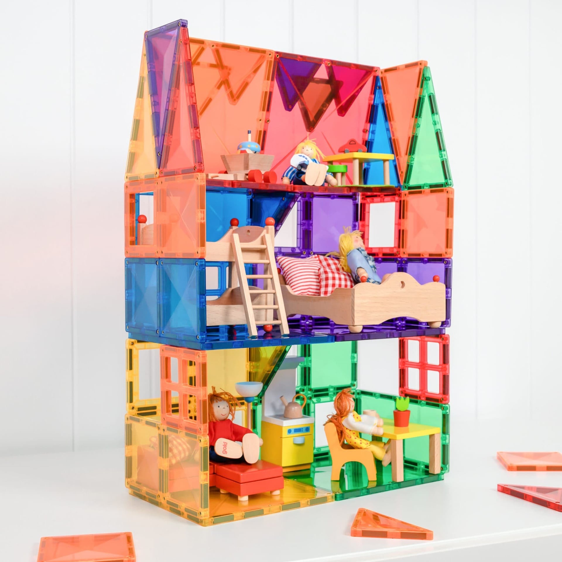 Connetix Tiles - 60 Piece Rainbow Starter Pack by Connetix - Learning Bugs UK