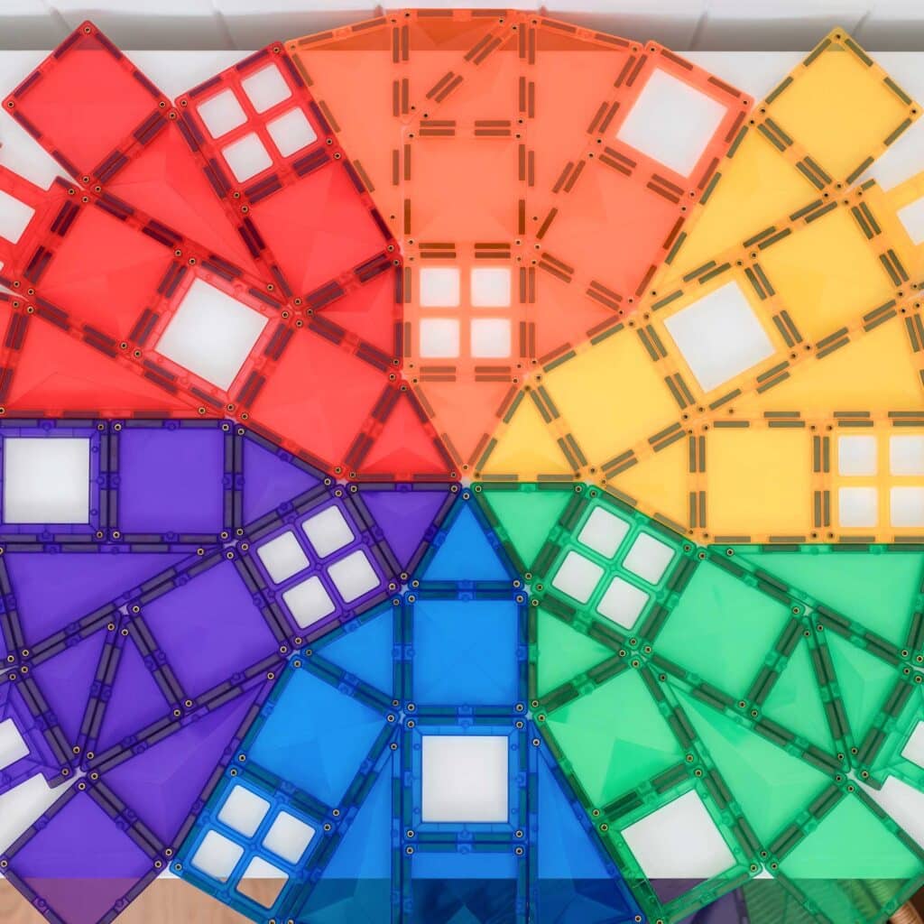 Connetix Tiles - 102 Piece Rainbow Creative Pack by Connetix - Learning Bugs UK