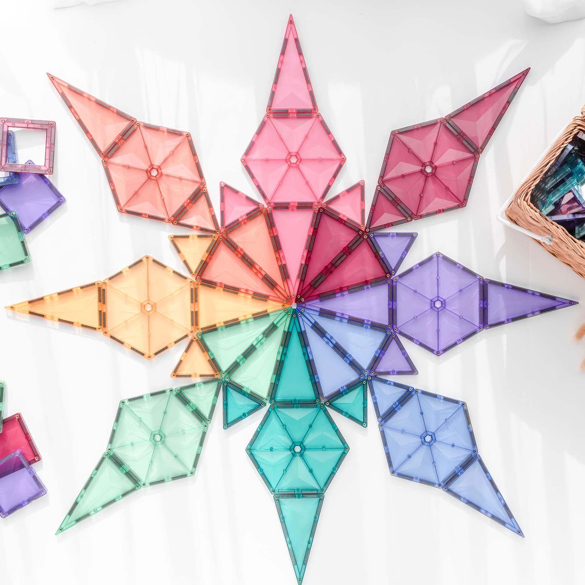 Connetix Tiles - 40 Piece Pastel Geometry Pack by Connetix - Learning Bugs UK