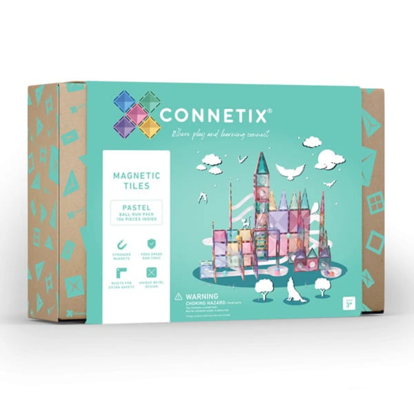 Connetix Tiles - 106 Piece Pastel Ball Run Pack