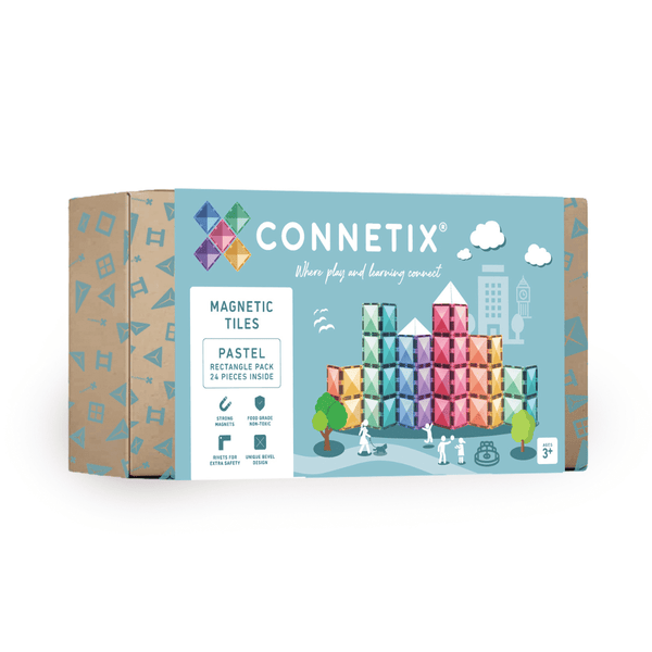 Connetix Tiles - 24 Piece Pastel Rectangle Pack
