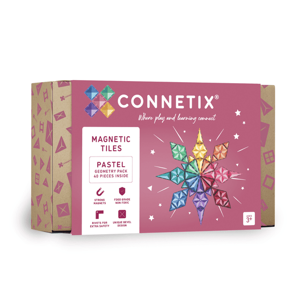 Connetix Tiles - 40 Piece Pastel Geometry Pack