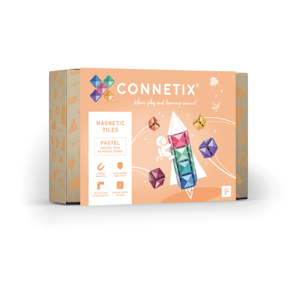 Connetix Tiles - 40 Piece Pastel Square Pack