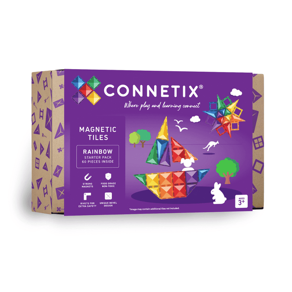 Connetix Tiles - 60 Piece Rainbow Starter Pack