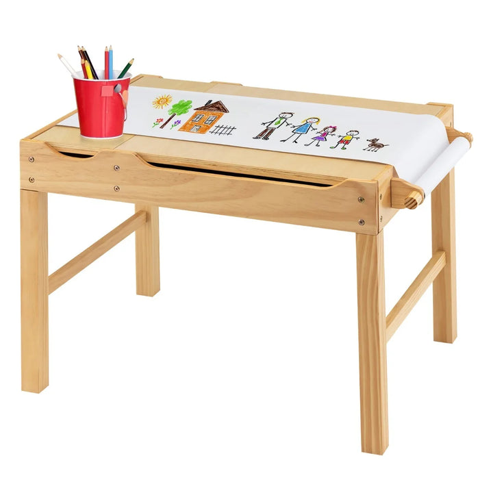 Wooden Children Activity Table with Reversible Tabletop - Natural