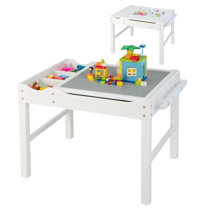 Wooden Children Activity Table with Reversible Tabletop - Natural