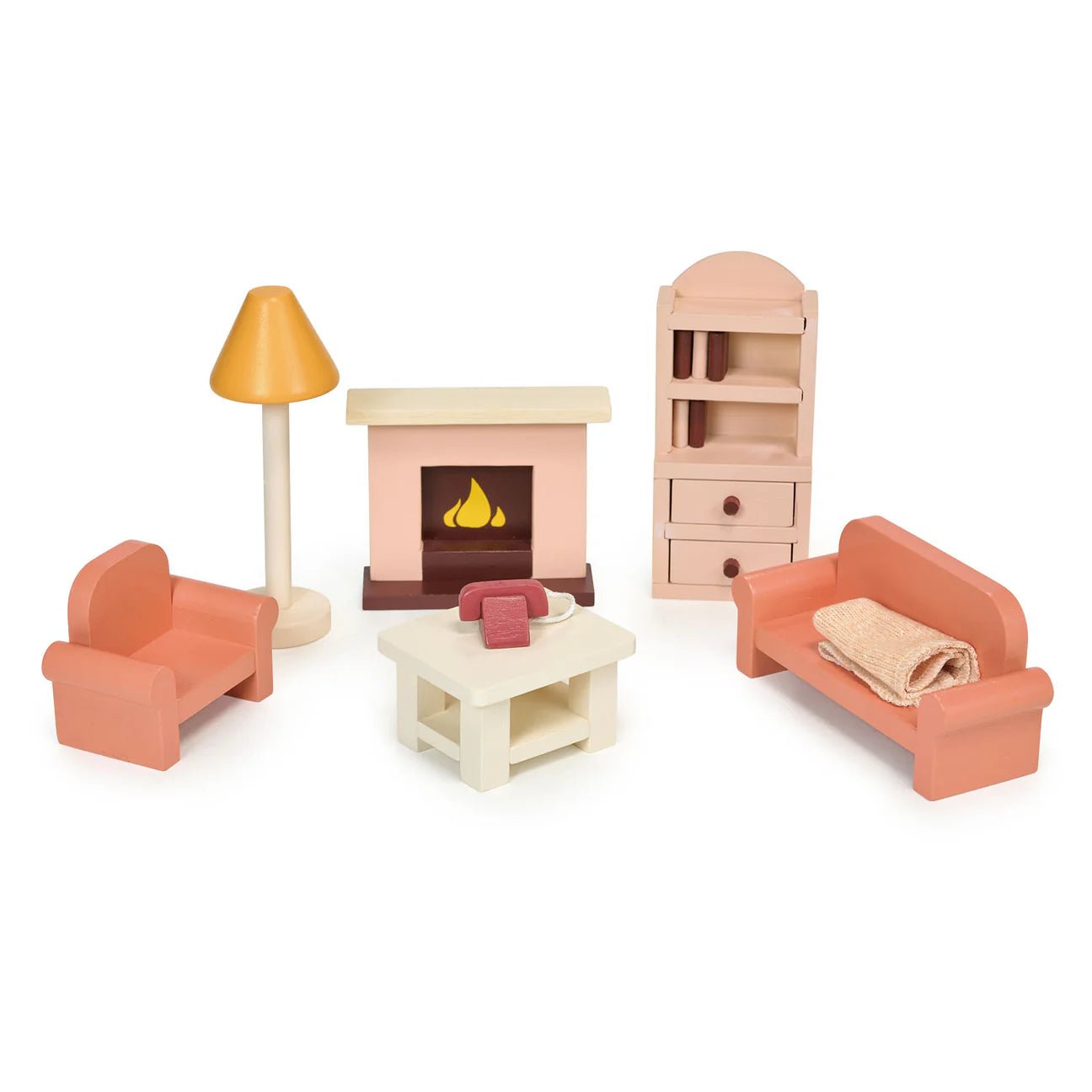 Buy Mentari Dolls House Furniture Bundle – Set of 6 Rooms | for kids by Learning Bugs UK