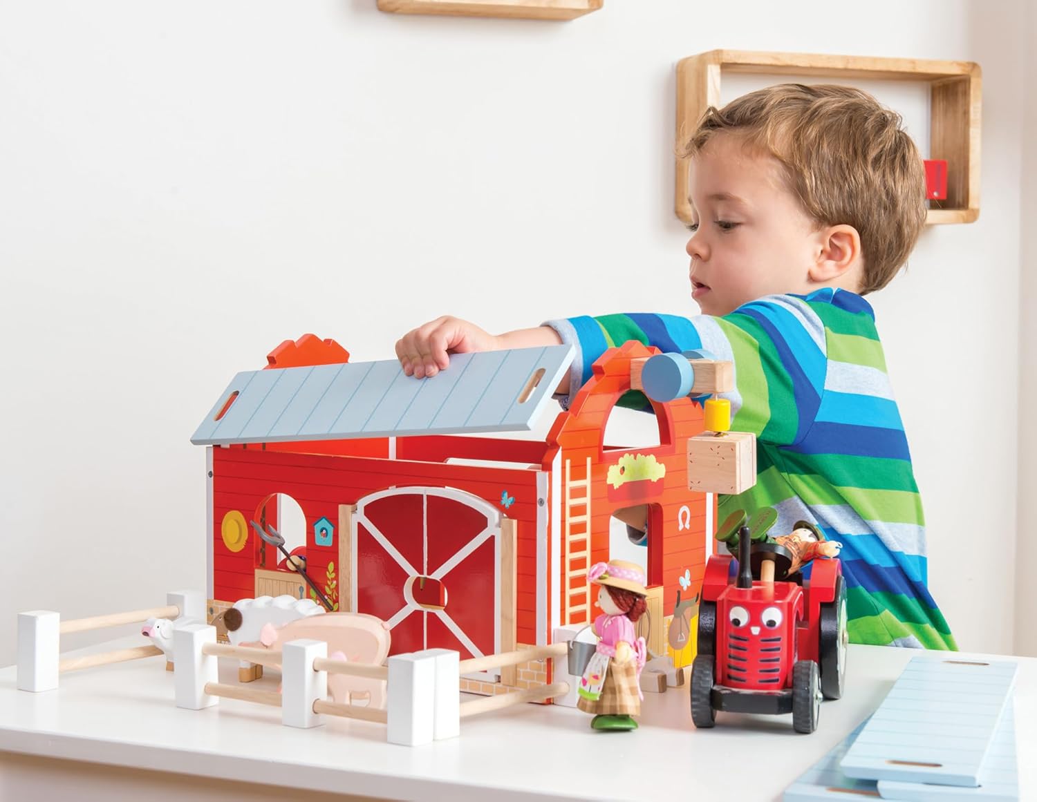 Buy Le Toy Van Wooden Red Barn – Classic Farm Playset | for kids by Learning Bugs UK