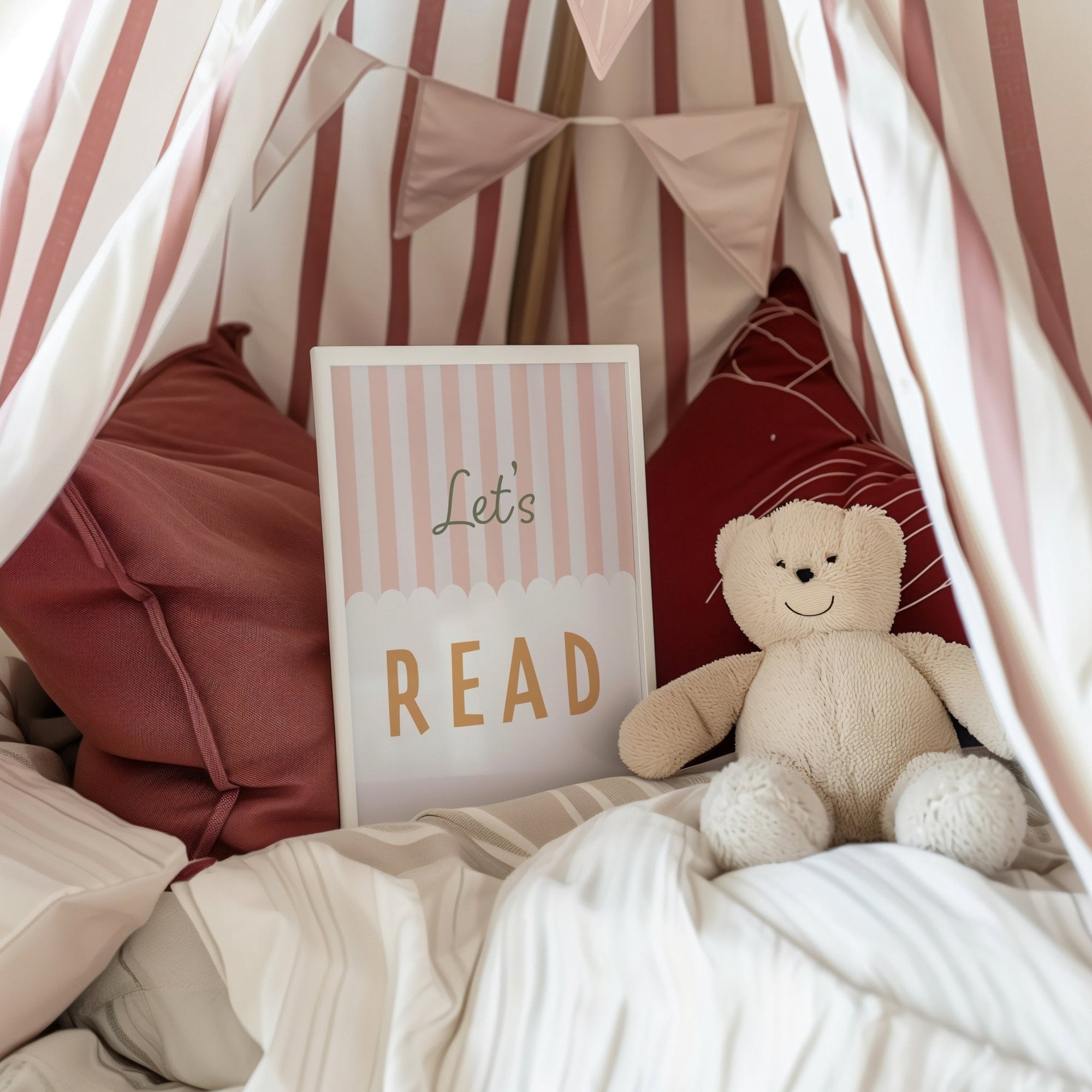 Let's Read - Stripy Edition - Fine Art Print