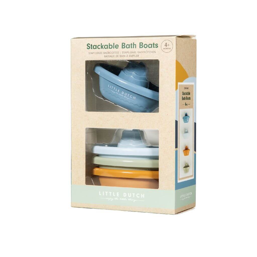 Buy Little Dutch Stackable Bath Boats - Pink or Blue | for kids by Learning Bugs UK