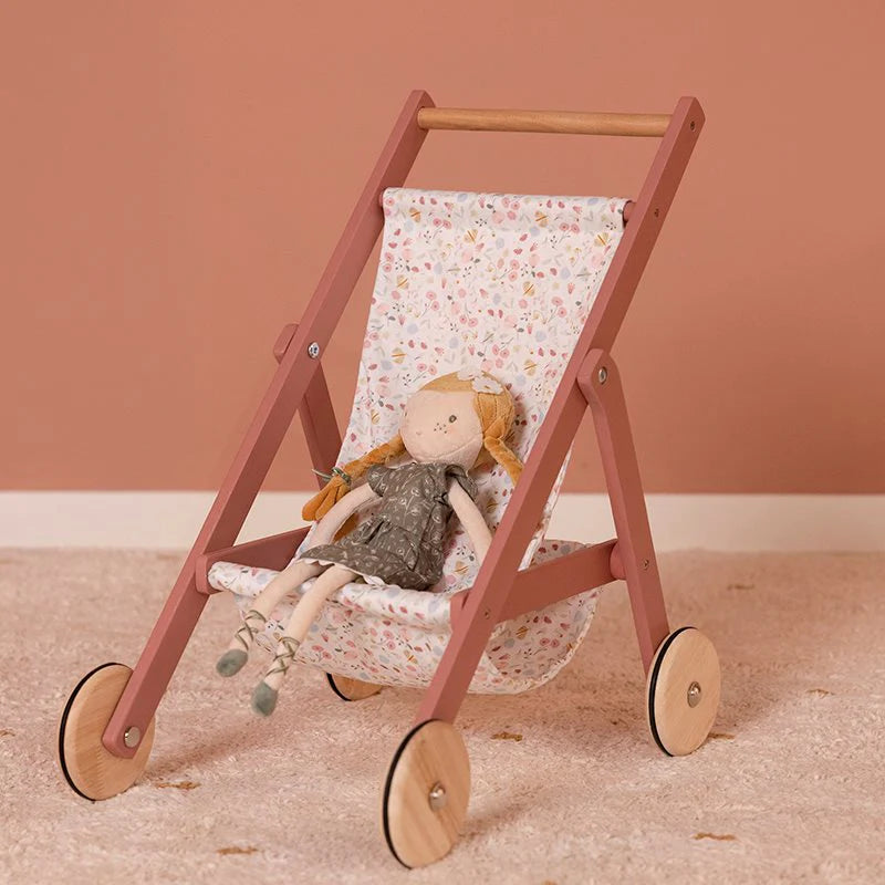 Little Dutch Wooden Doll Stroller - Flowers & Butterflies
