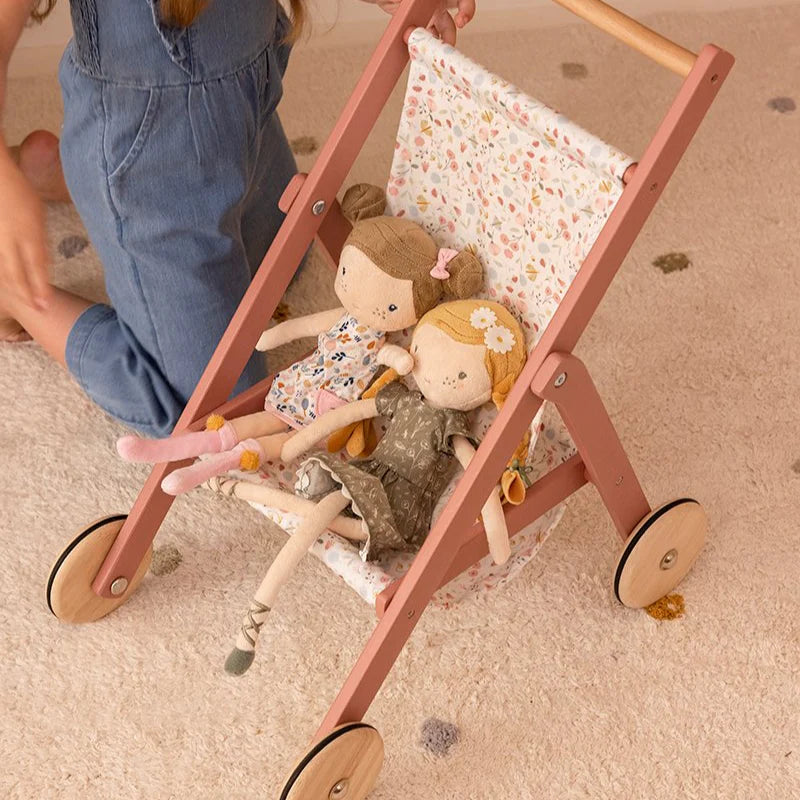 Little Dutch Wooden Doll Stroller - Flowers & Butterflies