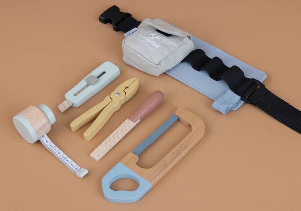 Buy Little Dutch Tool Belt and Wooden Tools | for kids by Learning Bugs UK