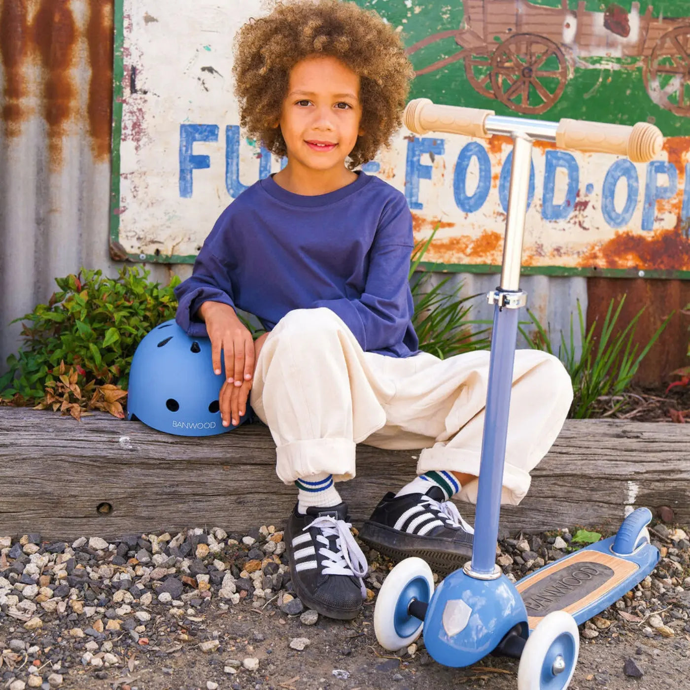 Banwood Scooter – Stylish 3-Wheel Kids Scooter (Blue)