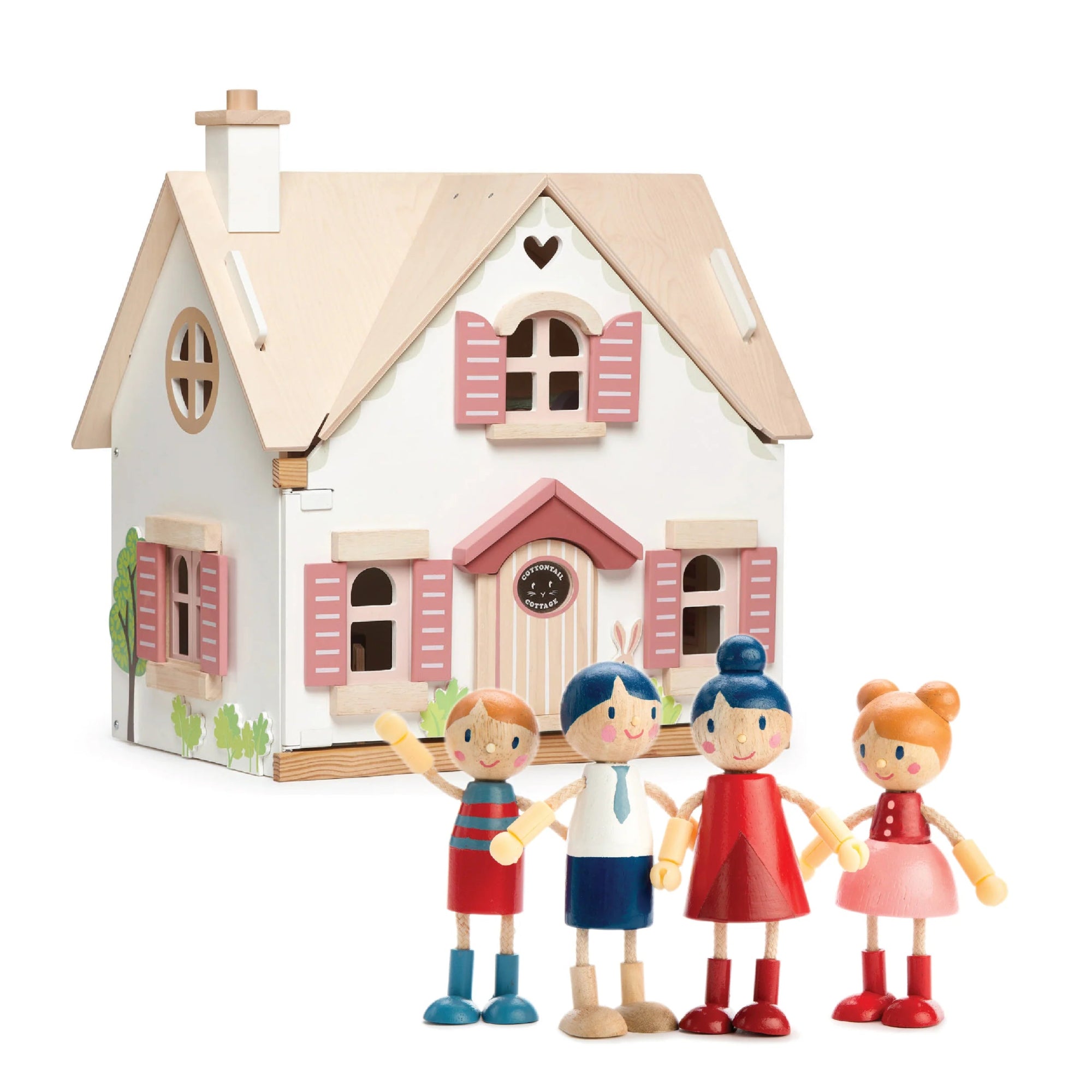 Buy Cottontail Cottage Doll Bundle – Wooden Dolls House with Doll Family | for kids by Learning Bugs UK