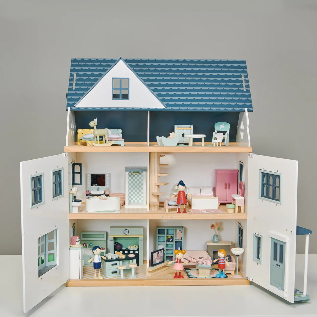 Buy Dovetail House with 5 Room Sets – Wooden Dolls House Bundle by Tender Leaf Toys | for kids by Learning Bugs UK