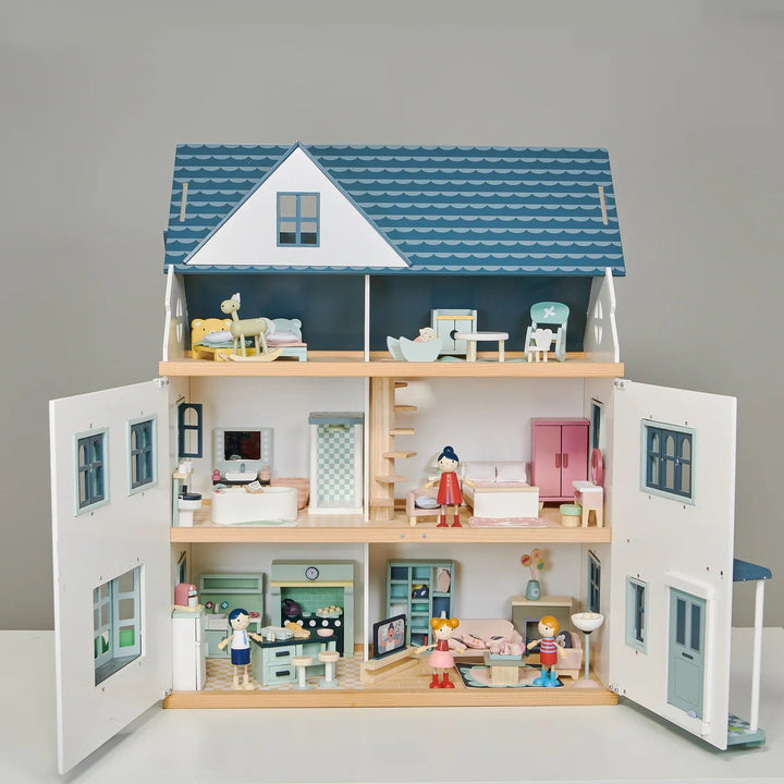Buy Dovetail House with 5 Room Sets – Wooden Dolls House Bundle by Tender Leaf Toys | for kids by Learning Bugs UK