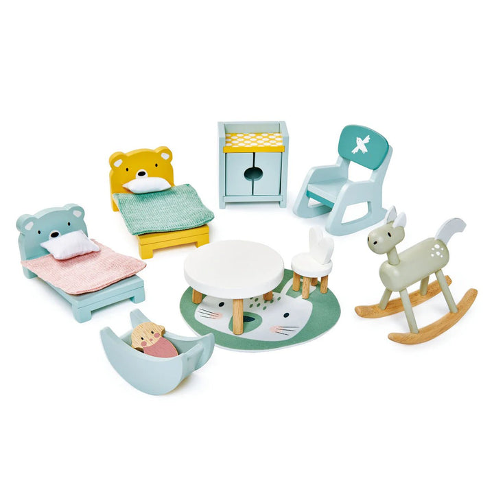 Buy Dovetail House with 5 Room Sets – Wooden Dolls House Bundle by Tender Leaf Toys | for kids by Learning Bugs UK