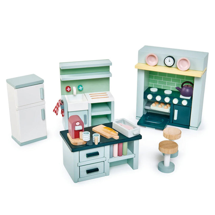 Buy Dovetail House with 5 Room Sets – Wooden Dolls House Bundle by Tender Leaf Toys | for kids by Learning Bugs UK