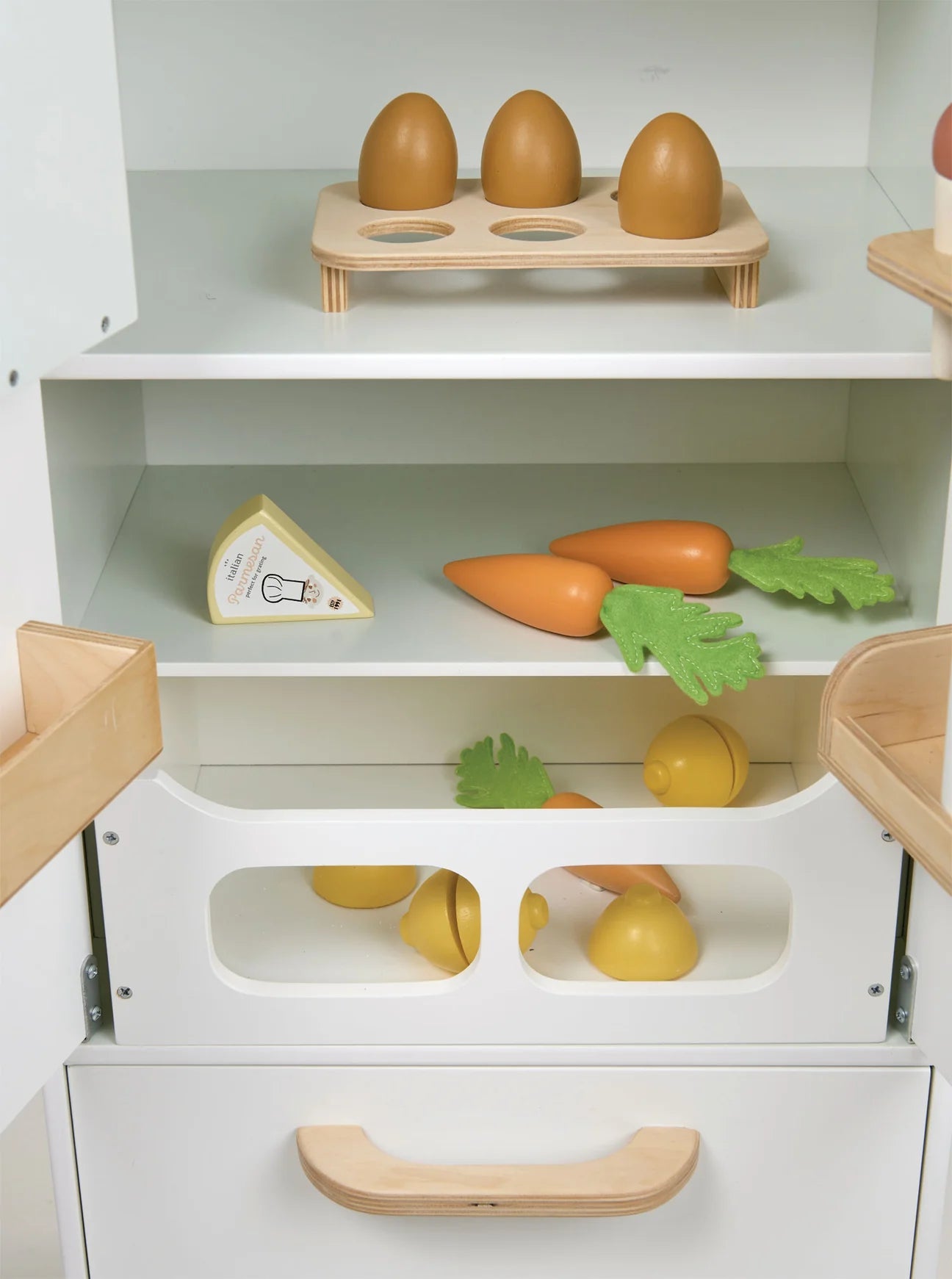 Buy Tender Leaf Refrigerator – Wooden Play Fridge for Kids | for kids by Learning Bugs UK