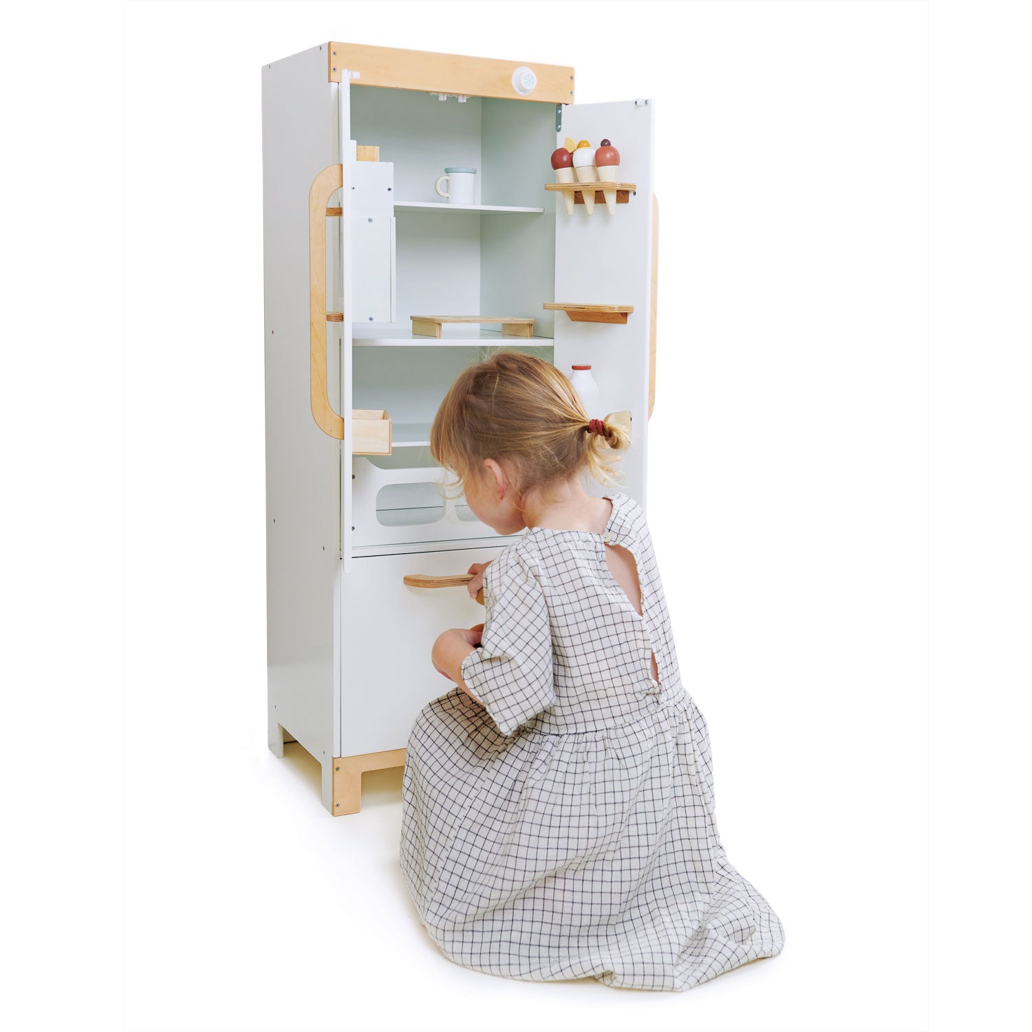 Buy Tender Leaf Refrigerator – Wooden Play Fridge for Kids | for kids by Learning Bugs UK