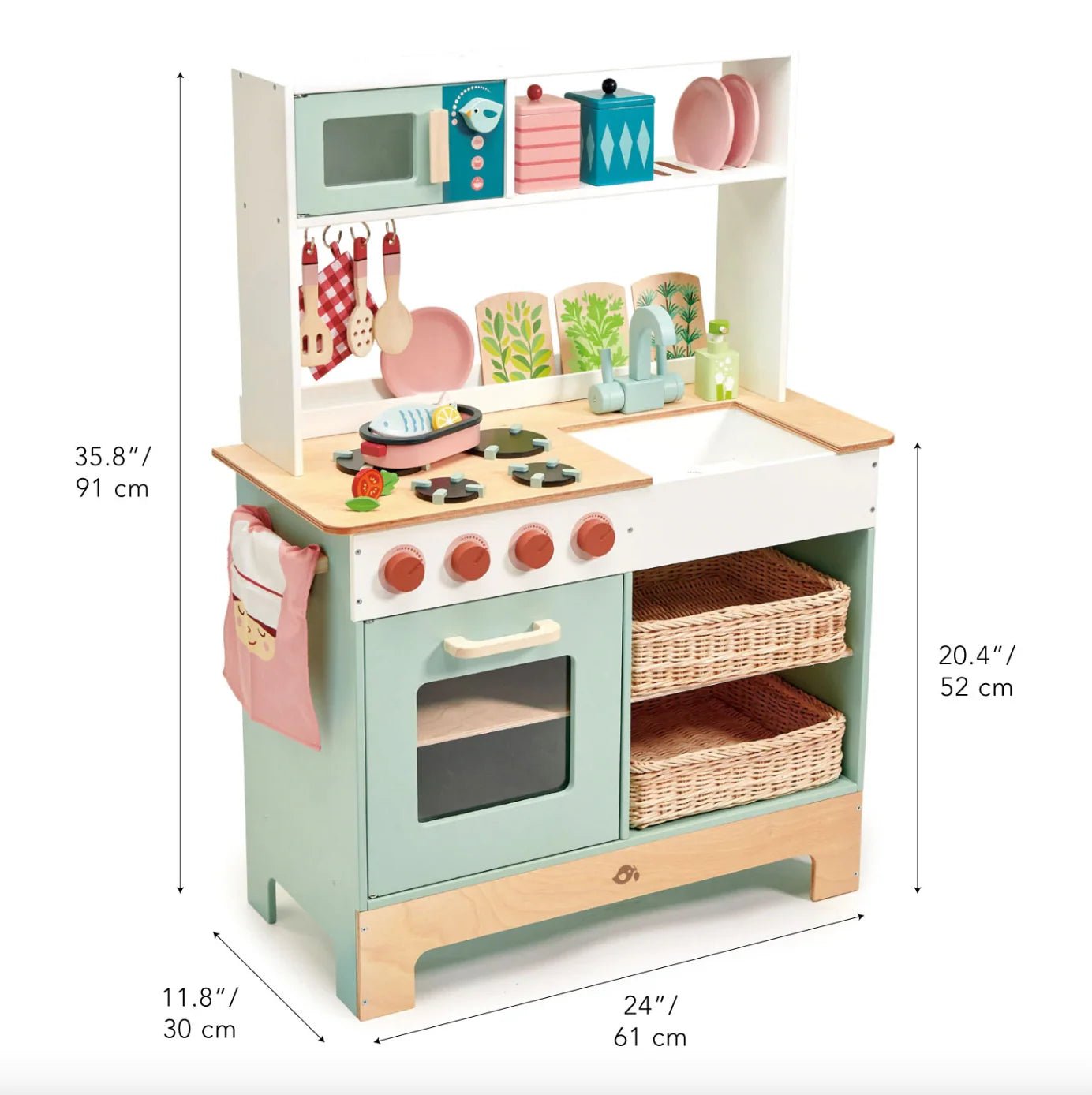 Buy Tender Leaf Wooden Large Kitchen Range – Eco - Friendly Pretend Play Kitchen | for kids by Learning Bugs UK