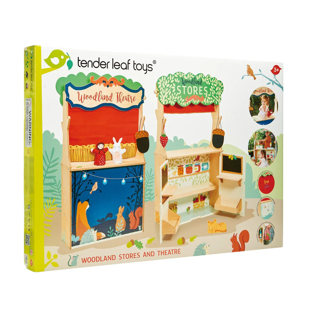 Buy Tender Leaf Woodland Stores and Theatre – Wooden Play Shop and Theatre Set | for kids by Learning Bugs UK