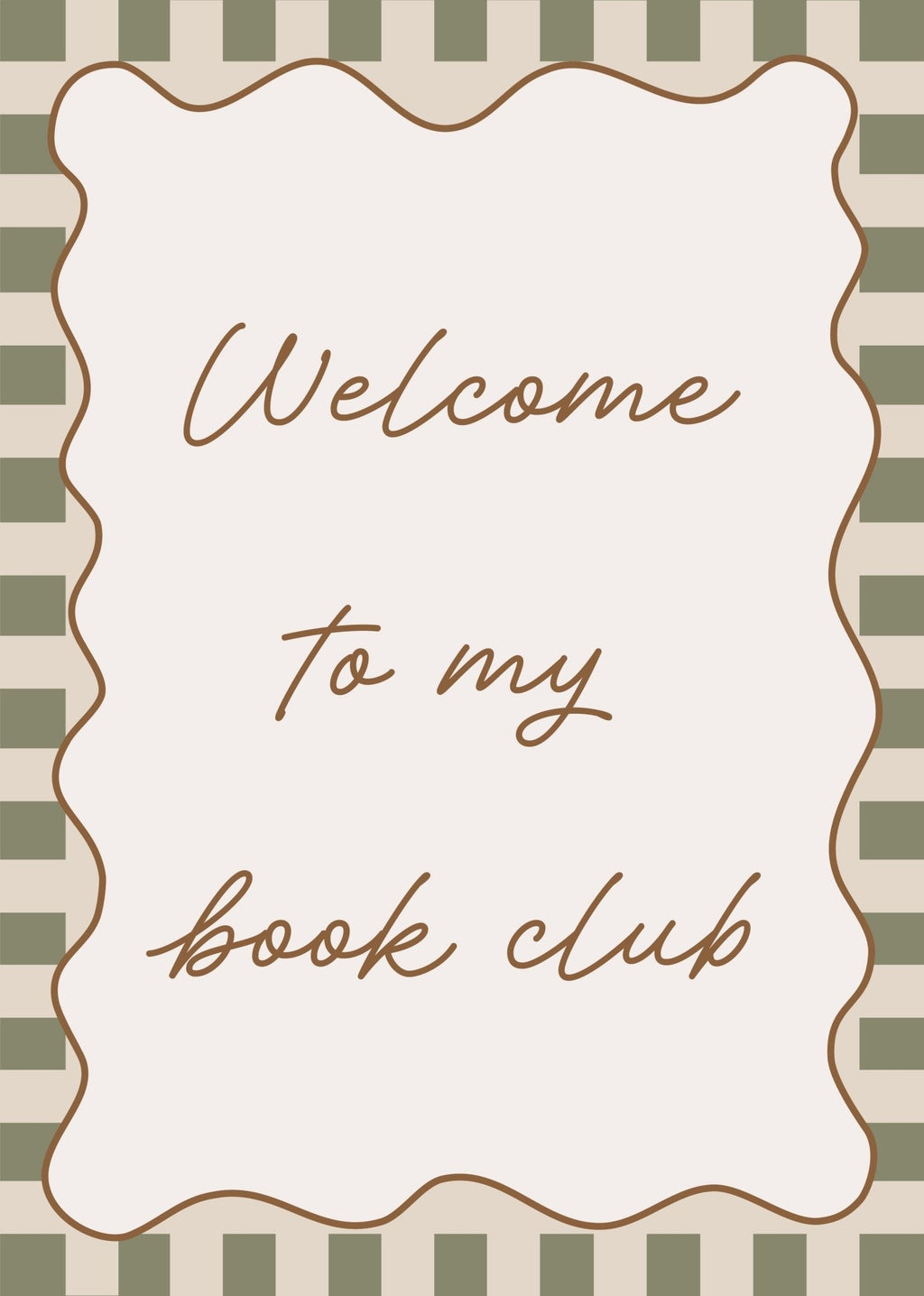 Welcome to My Book Club - Checkerboard Edition