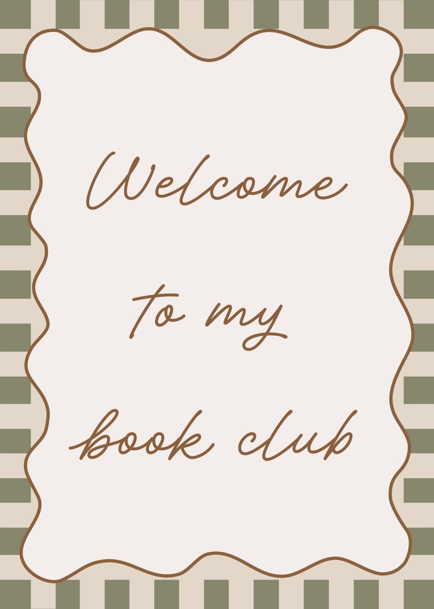 Welcome to My Book Club - Checkerboard Edition