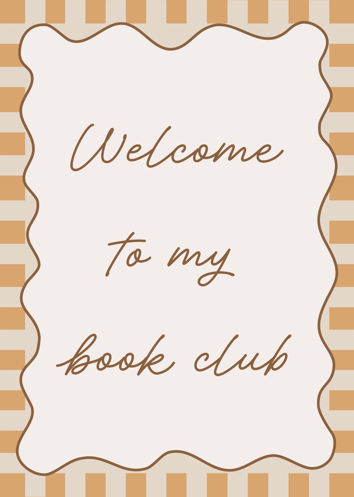 Welcome to My Book Club - Checkerboard Edition