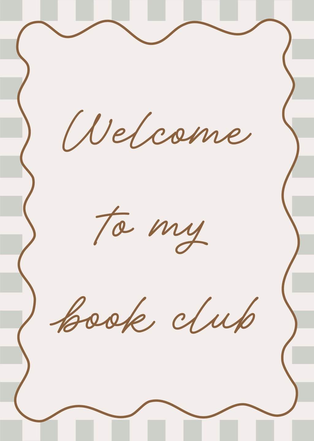 Welcome to My Book Club - Checkerboard Edition