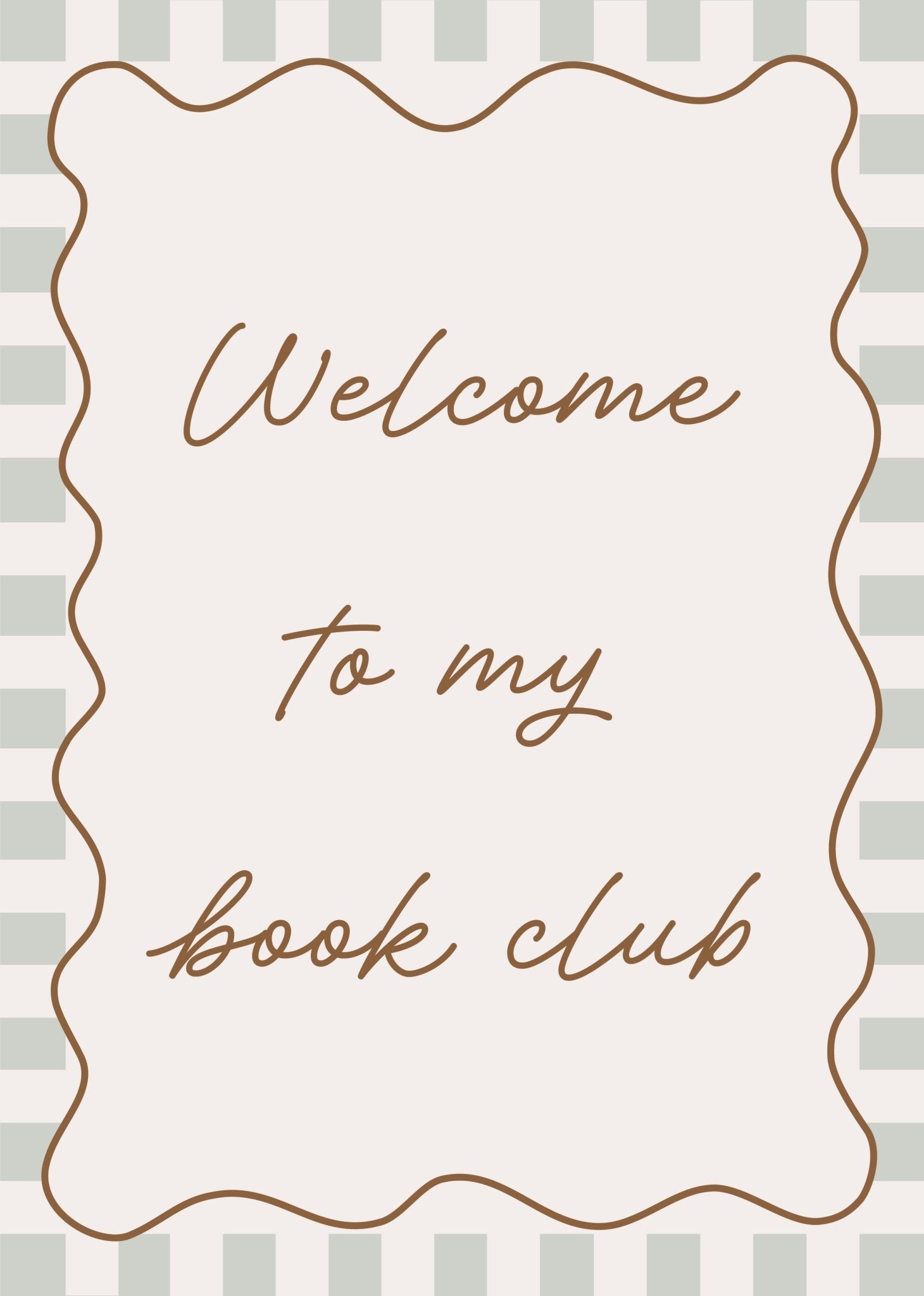 Welcome to My Book Club - Checkerboard Edition