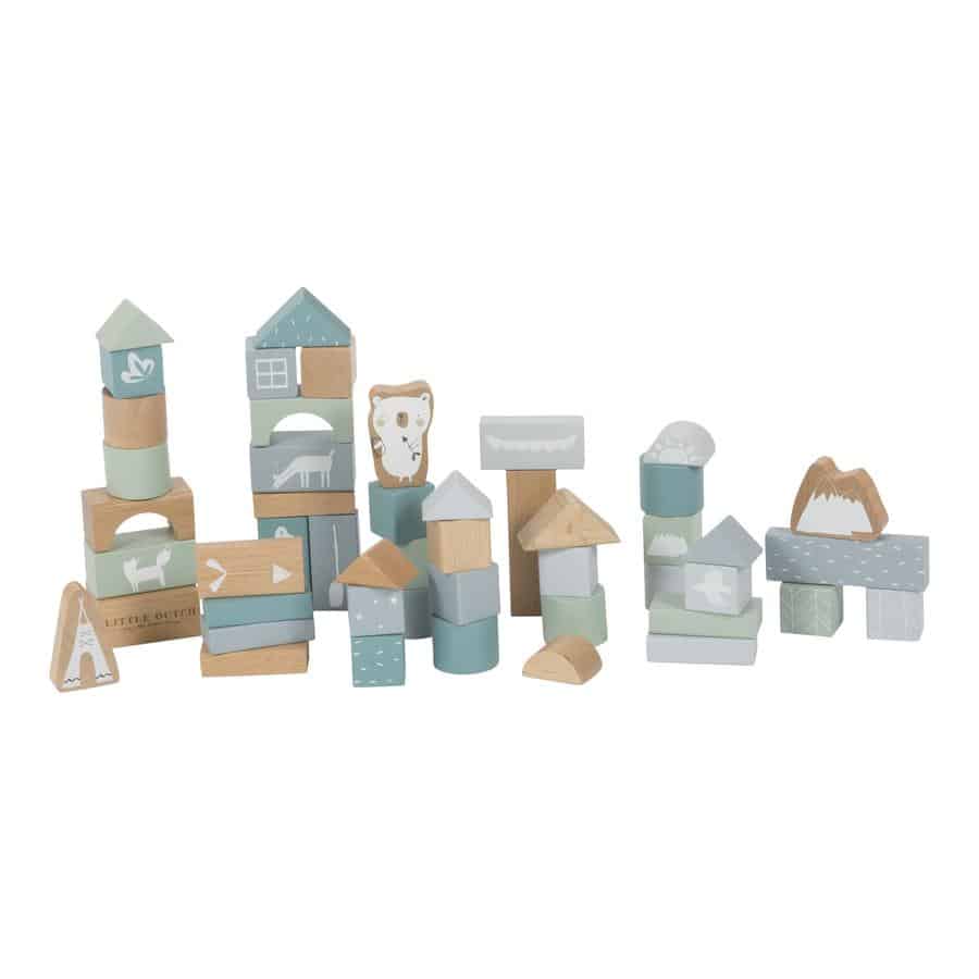 Little Dutch Wooden Blocks in Tons of Blue by Little Dutch - Learning Bugs UK
